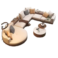 Ensemble de canapé-lit modulaire personnalisé, design Chesterfield moderne du milieu du siècle, rembourrage en éponge, cuir microfibre, structure en bois massif, grand format pour salon