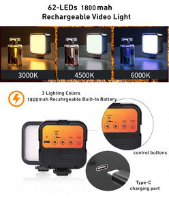 Kit de Vlogging avec Lumière Selfie Rechargeable 1800mAh, Trépied Flexible 51'', Microphone et Télécommande pour Téléphone et Caméra - Product Image 6