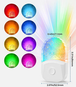 Mini <span class=keywords><strong>veilleuse</strong></span> LED à capteur RGB 8 couleurs en acrylique 0,5W, blanc chaud, à brancher, intensité réglable, lumière moderne pour chambre à coucher - Product Image 6
