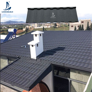 Tuiles de toit en métal revêtues de pierre, résistantes aux UV, couleur inaltérable, garantie 30 ans, pour villas en <span class=keywords><strong>altitude</strong></span> - Product Image 1