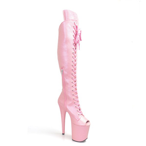 20cm Sexy Queen Plus Size Travesti Gothique Pole Dancer Stripper Talons Rose Genou Bottes Discothèque Club Stage Walking Fetis - Product Image 3