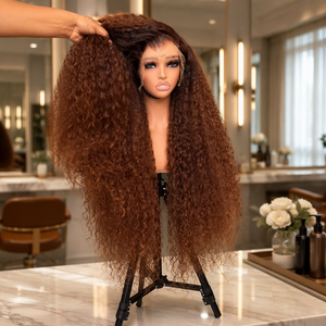 Peluca de Cabello Humano GORGIUS Veralux Blend <span class=keywords><strong>Shaggy</strong></span>, Negra Natural, Rizada, Larga, Sin Encaje, con Flequillo, Estilo Artesanal, Tecnología Archive - Product Image 3
