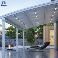Automatique Rétractable Toit Pergola Patio Couvert Rétractable Auvents avec Led Lumière