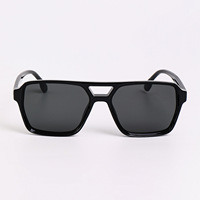 Lunettes de soleil aviateur tendance unisexe, double pont, monture écaille de tortue, verres marron, style rétro aviation, verres PC légers