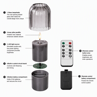 Prêt à être expédié, 2 piles AA, bougies LED sans flamme, effet scintillant, verre côtelé, avec de la vraie cire, pour la décoration de Noël