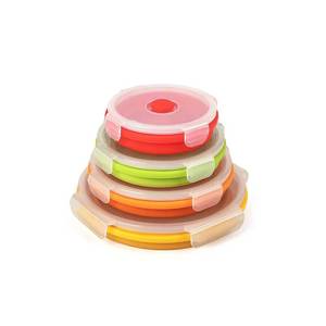Grade Bpafree <b>Microwavable</b> <b>Storage</b> Containers Lunchtime Silicone Folding Food Bowls - Product Image 1