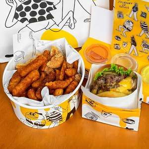 Sac en papier kraft brun biodégradable de qualité alimentaire à fond carré avec logo imprimé personnalisé pour les hamburgers et les frites - Product Image 5