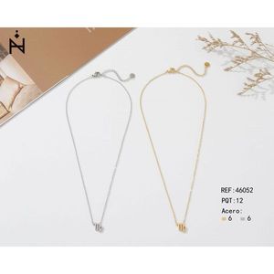 Collana con Ciondolo Vergine in Acciaio Inossidabile, 12 Pezzi, Tonalità Oro e Argento, Acero 6-6 - Product Image 1