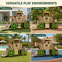 Équipement de terrain de jeux extérieur commercial, ensemble de toboggans pour enfants personnalisés pour écoles, parcs, maternelles, parcs d'attractions