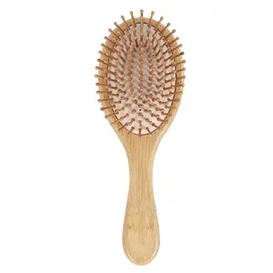 2023 Новая Профессиональная 100% натуральная бамбуковая деревянная Массажная расческа для волос деревянная щетка для волос