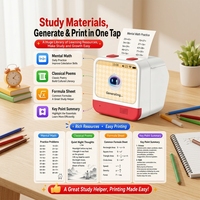 Nouvelle imprimante thermique portable sans fil pour enfants, assistant d'apprentissage IA avec écran tactile IPS de 2,8 pouces, pour l'aide aux devoirs