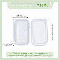 LiYi Magnetronbestendige 1000ml Wegwerp Lunchbox Voedselcontainer Recycleerbaar Biologisch afbreekbaar BPA-vrij Robuust Duurzaam Deksel Koelbaar