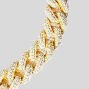 Collar de Cadena Cubana con Diamantes y Acabado Dorado de Estilo Urbano de Lujo para Hombre, Joyería de Moda al por Mayor - Product Image 2