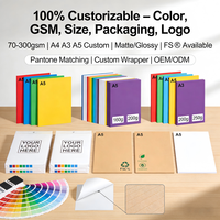 Papel de Color al por Mayor A4 100 Hojas |   Logotipo Personalizado de 120 g/m², 160 g/m², 200 g/m² para Oficina, Escuela, Directo de Fábrica