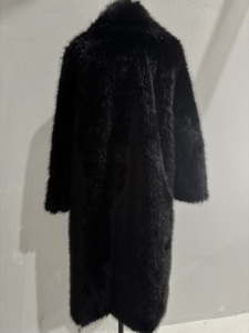 Manteau long en fausse fourrure pour femme, noir, extra long, manteau d'hiver chaud, veste en fourrure végétalienne, fournisseur en gros OEM - Product Image 5