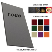 Porte-menu personnalisé format A4/A5 avec couverture en cuir et cadre d'angle en papier nacré, idéal pour les menus de restaurant/bar.