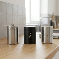 Bocaux de cuisine multifonctionnels en acier inoxydable, écologiques, résistants à la rouille, petits, personnalisables, style européen, avec couvercles, pour le rangement