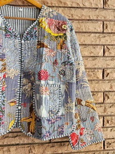 Hot Selling Hand Block Print Cotton Quilted Winter Jacket Bohemian Ethnic Wear for Women Stylish Gift for Her - Product Image 5