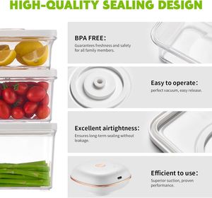 SJY-1212-74 4in1 High Borosilicate Glass Vacuum Pump <b>Canister</b> <b>Set</b> Injection Molded Square Design Airtight Fresh-keeping Food - Product Image 4