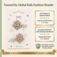 Barrettes en feutre pour enfants en gros, personnalisables OEM, avec pétales découpés au laser pour filles, faible MOQ 300 pièces