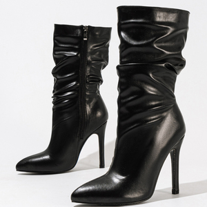 Bottes courtes à talon haut pour femme, style européen et américain, à bout ouvert, avec fermeture éclair latérale, effet pieds nus, taille 42, pour l'automne 2024 - En stock - Product Image 6