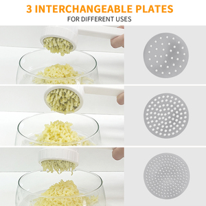 Écrase-purée de pommes de terre avec disques interchangeables, en acier inoxydable, pour une purée moelleuse, robuste - Product Image 3