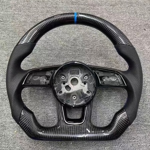 Volante Deportivo de Fibra de Carbono con Luces LED para Audi Q8 SQ8 A3 <span class=keywords><strong>A4</strong></span> B9 A5 B8 A6 C7 A7 S3 S4 RS3 RS5 RS7 RS6 C8 - Product Image 2