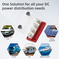 Bloque de Distribución de Energía CC Compacto de 300A, 7 Puertos Extraíbles, Base PA66, Protección Contra Encendido, Caja de Conexiones Impermeable para Automóvil/Camión