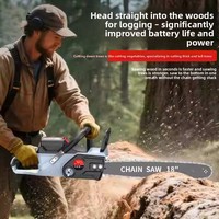 Tronçonneuse électrique sans fil sans balais 40V avec batterie au lithium, lame de 18 pouces, portable, avec affichage LED de la batterie pour la coupe du bois