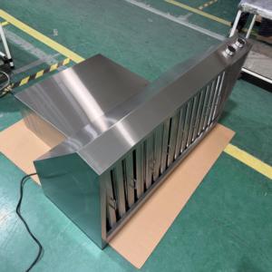 Hotte de cuisine industrielle électrique en acier inoxydable de 48 pouces, 2000 m³/h, avec filtre à déflecteurs, conduit de cheminée, double moteur, 3 vitesses, commande numérique - Product Image 1