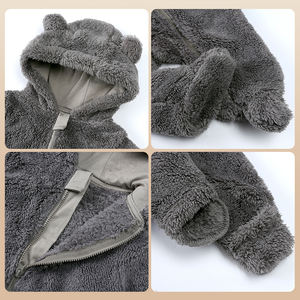 Combinaison bébé pour l'automne et l'hiver, combinaison bébé épaisse et chaude, vêtements de sortie en flanelle pour nouveau-né, vêtements en peluche - Product Image 3