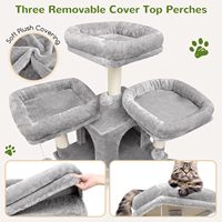 Torre para Gatos Starmoon para Gatos de Interior com Poste de Arranhar, Rede, Plataformas, Condomínios e Cesto Suspenso