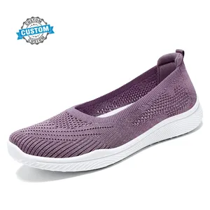 Zapatos casuales atléticos de mujer de plataforma de moda transpirable OEM personalizados zapatos lindos zapatos planos de mujer