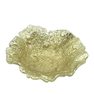 Royal Fruits <b>Bowl</b> Ribbed Design Gold Polished Fruit Serving Snacks Serving Handmade Decorative Serving <b>Metal</b> <b>Bowl</b> - Product Image 3