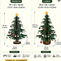 Grenzüberschreitende DIY Moderne Holz-Weihnachtsbaum-Ornamente Blind Box Indoor-Kalender Timer-Licht 2M Dekorationen Feiertags-Weihnachtsdeko