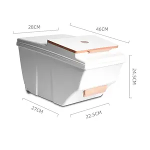 Mutfak tahıl kuru gıda konteyner plastik pirinç kovası büyük kapasiteli mühürlü pirinç konteyner saklama kutusu