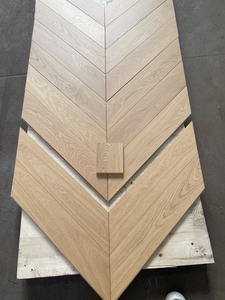 Pavimento in Rovere Bianco Europeo di Alta Qualità, Grado AB, Stile Chevron, Parquet in <span class=keywords><strong>Legno</strong></span> Naturale per Casa - Product Image 2