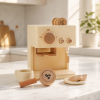 Ensemble de jouets en bois pour machine à café, pour jeux de rôle en cuisine pour enfants