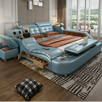 Lit convertible inclinable de luxe King Size avec massage, rangement, housse pliable et amovible - Caractéristiques de lit intelligent moderne