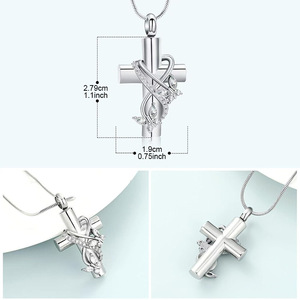 Stainless Steel Classic Urn <strong>Necklaces</strong> for <strong>Ashes</strong> <strong>Butterfly</strong> Cremation Jewelry Cross Memorial <strong>Ash</strong> Pendant Keepsake Unisex Gifts - Product Image 2