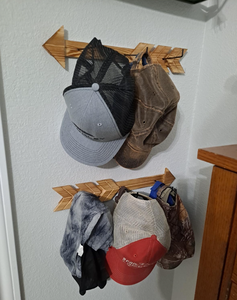 Porte-chapeau en bois de qualité supérieure Youlike, organisateur de chapeau de flèche en bois, porte-chapeau mural pour porte de placard chambre salon - Product Image 3