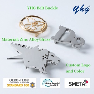 YHG diseñadores de moda en relieve plano cuadrado redondo Metal personalizado oro y plata decoración hebilla de cinturón - Product Image 5