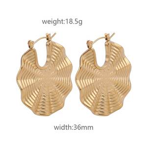 Custom <b>Gold</b> Plated Stainless Steel Women Fashion Jewelry <b>Set</b> for Women Stainless Steel Design <b>Earrings</b> - Product Image 3