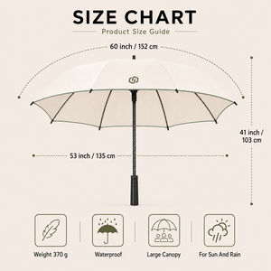 Carbon Fiber Frame Long Korean Ultra-Light Luxury Rain Customised High Quality Modern Premium Branded Straight Golf Umbrella - Product Image 2