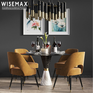 WISEMAX-mesa <span class=keywords><strong>de</strong></span> comedor <span class=keywords><strong>de</strong></span> mármol negro <span class=keywords><strong>de</strong></span> lujo, muebles modernos <span class=keywords><strong>de</strong></span> cristal redondo para restaurante y hogar, para sala <span class=keywords><strong>de</strong></span> estar - Product Image 3