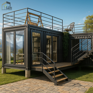 บ้านพักตากอากาศแบบวิลล่าจากตู้คอนเทนเนอร์ขนส่งสินค้า โครงสร้างเหล็กคุณภาพสูง ปรับแต่งได้ พร้อมระเบียง - Product Image 5