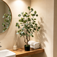 Mehrgrößen-Hochzeitsdekoration & Zubehör Künstlicher Eukalyptus-Bonsai-Baum im Topf Kunstpflanzen Bar- und Heim-Deko-Accessoires