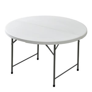 Mesa Plegable Redonda Blanca <span class=keywords><strong>de</strong></span> <span class=keywords><strong>Resina</strong></span> Plástica Ligera y Económica para Banquetes - Product Image 2