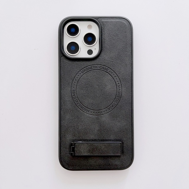 Luxury Shockproof Waterproof Matte Phone Case for iPhone 16 11 Pro Max Magnetic Mobile Cover Holder Stand Cellphone Protection
