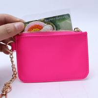 Dompet koin kecil Mini kotak-kotak Logo kustom kantung nilon tahan air portabel tas uang kartu wanita perempuan dengan gantungan kunci dompet koin